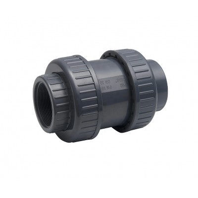 China Ansi Din Medium Pressure Black Pvc Double Union Check Valve Plastic Valve